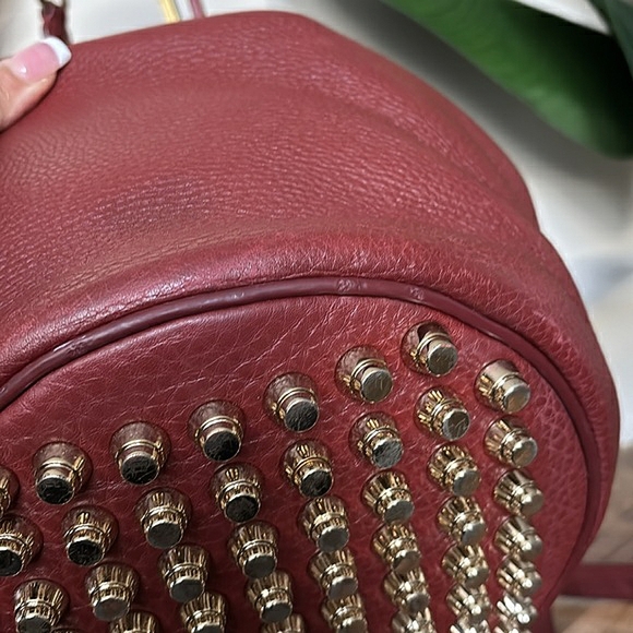 🍷Y2K ALEXANDER WANG Wine Leather Studded Diego Bucket Bag🍷 - Picture 5 of 12